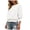 White, variant on vigerkar Women Smocked Tops Elastic Cinched Waist Top Dressy Blouse 3/4 Length Sleeve Casual Outfits (AG, XXL)