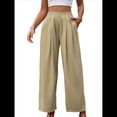 thumbnail image 1 of Pantalones Casuales para Mujer, Holgados, con Cordón, Cintura Alta, Pierna , para Playa y Bolsillos. Albaricoque S, 1 of 9