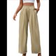 thumbnail image 1 of Pantalones Casuales para Mujer, Holgados, con Cordón, Cintura Alta, Pierna , para Playa y Bolsillos. Albaricoque S, 1 of 9