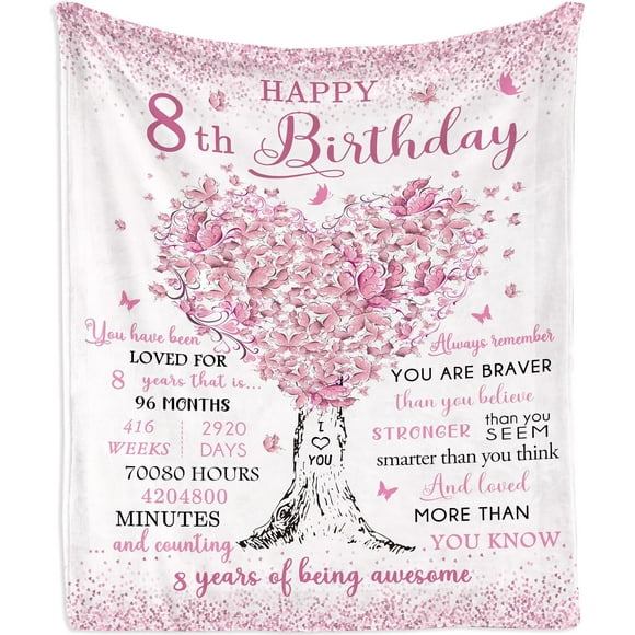 LHSHID 8 Year Old Girl Birthday Gift Blanket8 Year Old Girl Gifts Birthday Gifts for 8 Year Old Girl8th Birthday Gifts for GirlBest Party Gift Ideas for Age 8 30"x40"