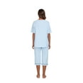 thumbnail image 3 of EA'S SECRET 100% Cotton Women Pajamas Set Soft Sleepwear Pjs 2 Piece Sleepwear With Pockets Capri Pants Summer(Light Blue,M), 3 of 10
