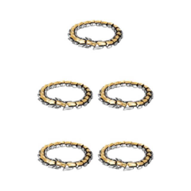 Thinsony Distinctive Gothic Punk Dragon Scale Bangle 48 inches Cool and Contemporary Light Gold 7.48 Inch 5Set