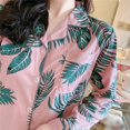 thumbnail image 4 of Fashion Leaf Print Loose Casual Suit Home Service Button Cardigan Suit Pajamas Two-piece &nbsp;, 4 of 7