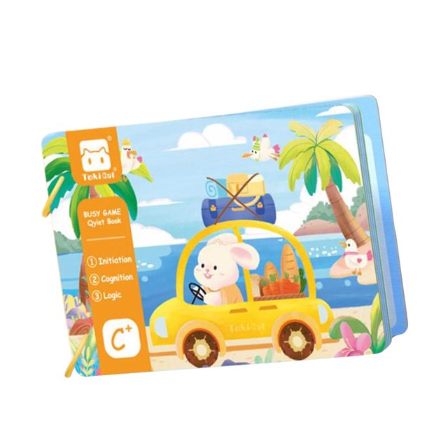 TISHITA Early Education Tear Book Easy Use Sensory Toy Interactive Sticker Book Bunny