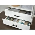 thumbnail image 3 of Sophshelter White Armoire Wardrobe Closet Armoires and Wardrobes with 2 Drawers 2 Doors Wardrobe Cabinet with Mirror and Black Handles 31.5''Wx 18.9''D x 70.87''H, 3 of 8