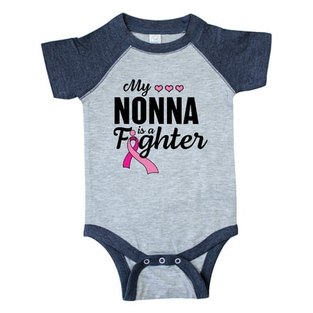 

Inktastic Breast Cancer Awareness My Nonna is a Fighter Gift Baby Boy or Baby Girl Bodysuit