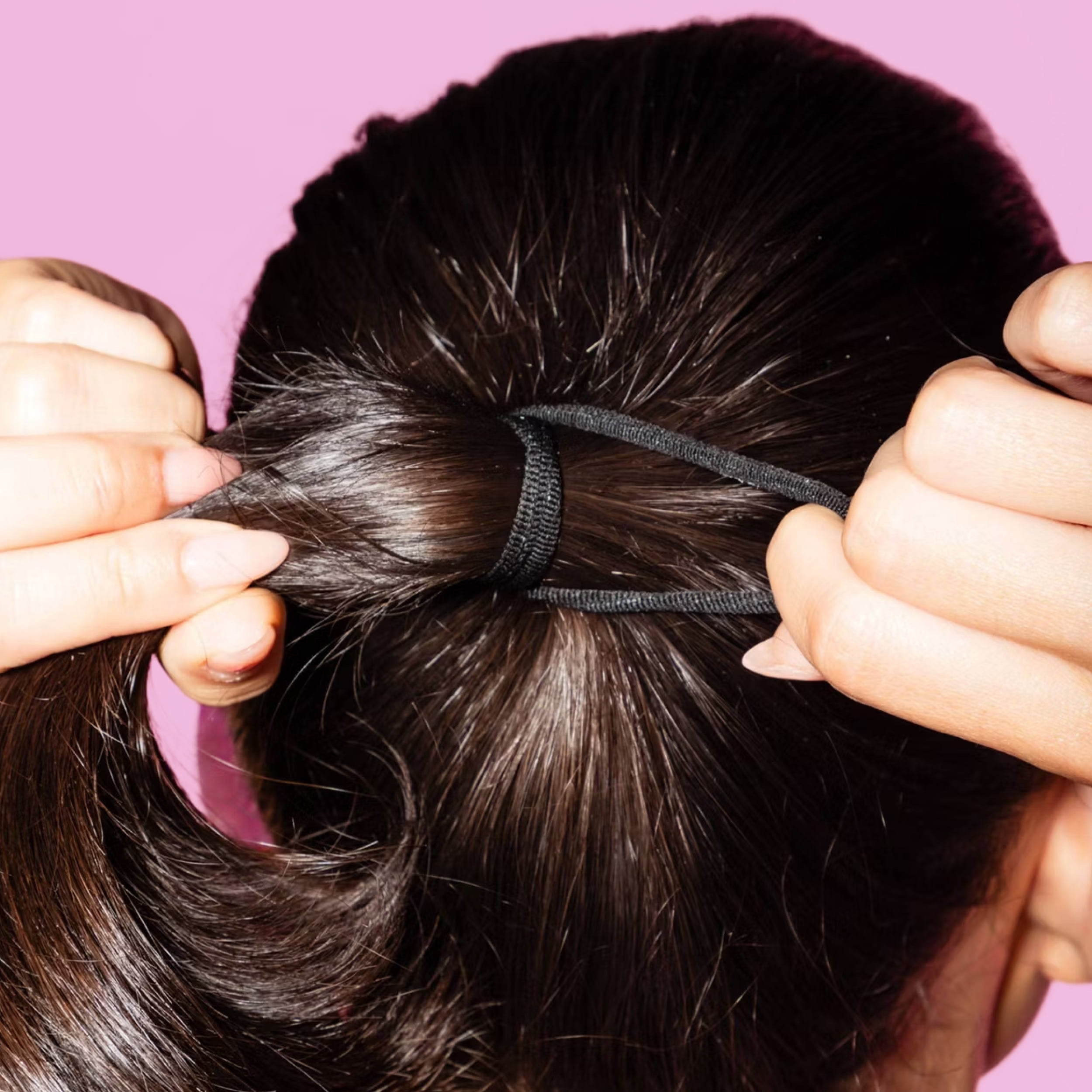 Gimme Beauty Seamless Hair Ties for Extra Fine Hair, Ponytail Holder, Black, 20 Count