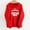Red(New), variant on PNTUTB Women's Loose Basic Print Winter Round Neck Hoodie Pullover Long Sleeved Comfortable Sweatshirt