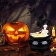 thumbnail image 5 of Halloween Skeleton Candle Holders Set, Gothic Soy Wax Candles In Cauldron Cups For Halloween Party Decor, Haunted House Table Centerpiece,Medium,black, 5 of 6