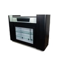 thumbnail image 3 of MAYAKOBA Sonoma II Reception Desk with Glass Display Adjustable Shelves, Side Cabinets, Office Restaurant Beauty Salon Furniture, Luxe Black/Silver Accents, 3 of 7