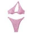 thumbnail image 1 of Cameland Ladies' Sexy Printed Split Shoulder Steel Support Bikini Two-piece Swimsuit Set, 1 of 6