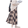 thumbnail image 3 of Skirts, winter skirts, A-line skirts, checked maxi skirts, 3 of 5