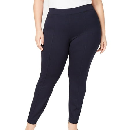 Anne Klein Women's Pants Blue 1X Plus Pull-On Leggings Skinny Stretch