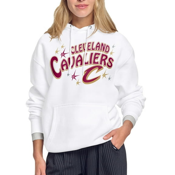 Women's Starter White Cleveland Cavaliers Fireworks Fleece Hoodie