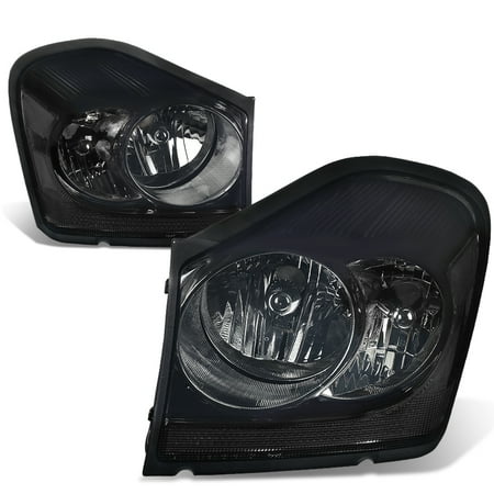 Corner Lights Lens - For 04-06 Dodge Durango Pair of Headlight (Smoked Lens Clear Corner) 05
