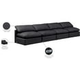 thumbnail image 2 of Meridian Furniture Indulge 140" Vegan Leather Modular Sofa in Black, 2 of 8