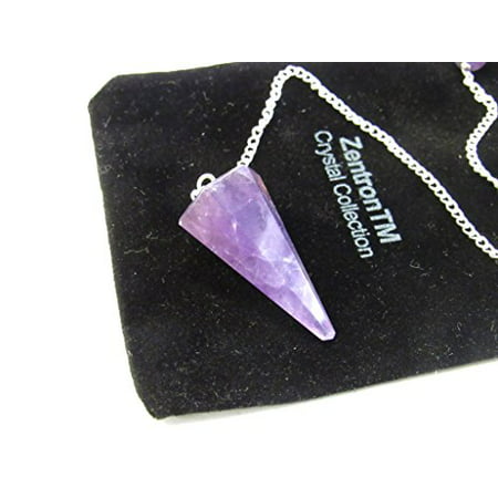 Zentron Crystal Collection: Amethyst 6 Sided Pendulum with Velvet