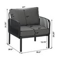 thumbnail image 3 of Orion Modern Outdoor Patio Club Chair with Cushions, Black+Dark Gray, 3 of 11