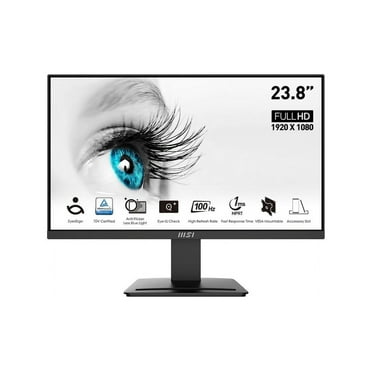 MSI PRO MP2412, 24", 1920 x 1080 (FHD), FreeSync, 100Hz, TUV Certified Eyesight Protection, 1ms, VGA, HDMI, Black