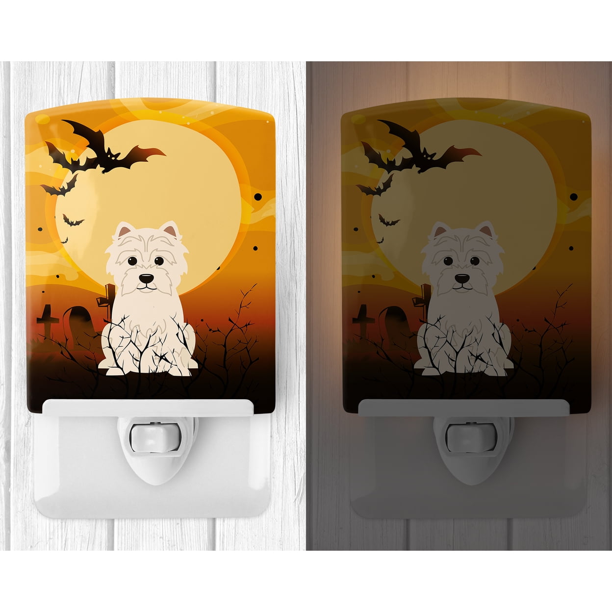 Halloween Westie Ceramic Night Light