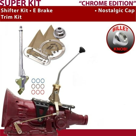 American Shifter TH400 Shifter Kit Chrome 10 in. E Brake Trim Kit for EF690