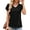 7# Black, variant on TEMOFON Women's Casual Summer Shirts Cold Shoulder Tops Short Sleeve Blouse Side Button Tunic Tops Green