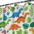 thumbnail image 3 of White Cartoon Dinosaurs Jungle Pattern Shower Curtain 72"x72" ,Bathroom Decorative Shower Curtains Set with 12 Hooks,Modern Waterproof Washable Shower Curtain, 3 of 5