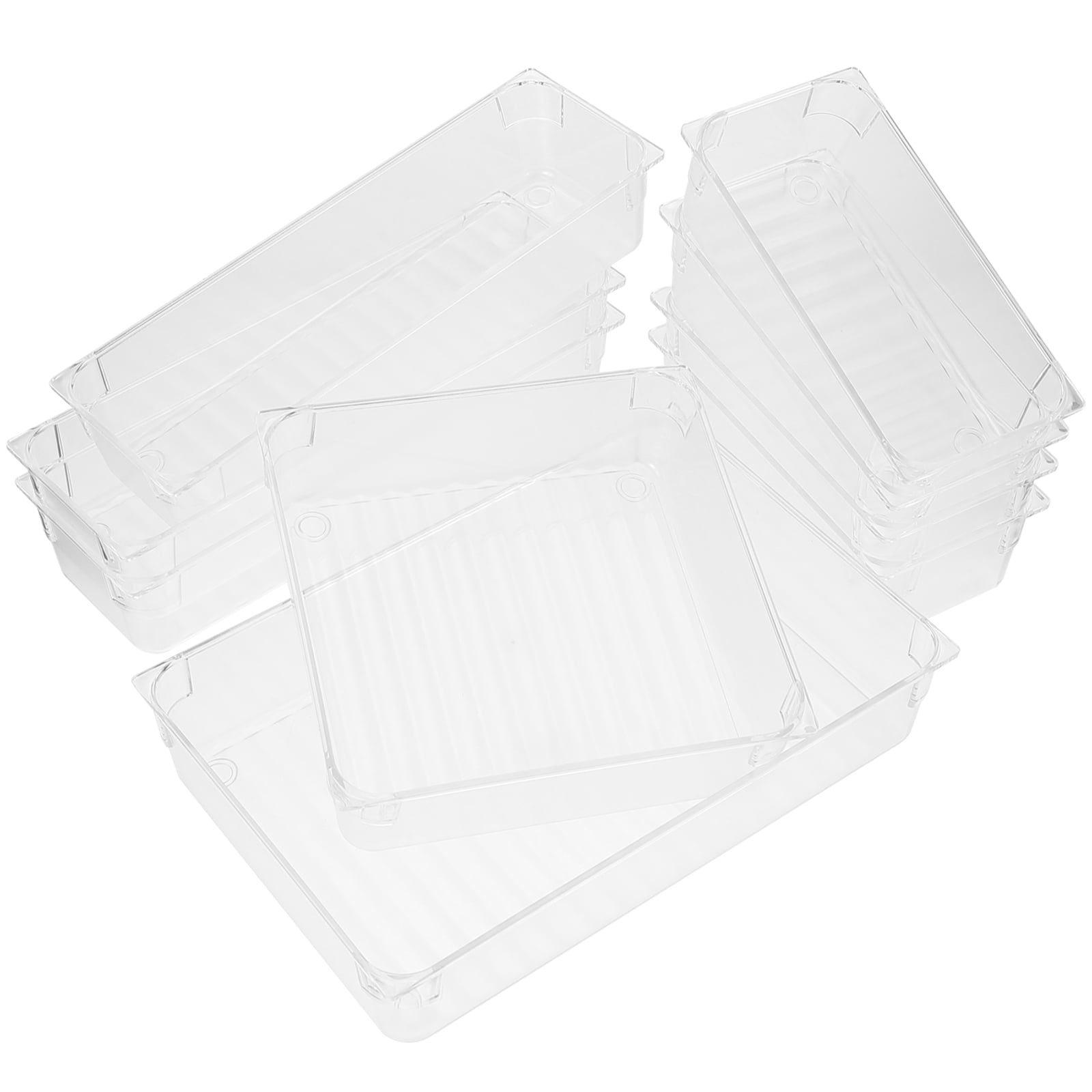 Transparent Plastic Drawer Organizer with Assorted Size Trays for Storage Use and Space Saving 1 Set