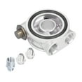 thumbnail image 1 of Oil Cooler Filter Sandwich Plate Thermostat Adapter Set 3/4in 16‑UNF AN10 M18x1.5mm Fitting Universal for Car, 1 of 9