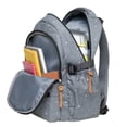 thumbnail image 4 of Mochila KAUKKO para la escuela Y el ocio con compartimento para portátil de 15 pulgadas 30 * 15 * 45 cm 20,2 L gris, 4 of 5