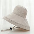 thumbnail image 3 of Vinsonshop Wide Brim Bucket Hat for Women UV Protection Sun Hats Packable Floppy Summer Beach Hat with String Lightweight Outdoor Fishing Cap Beige, 3 of 4