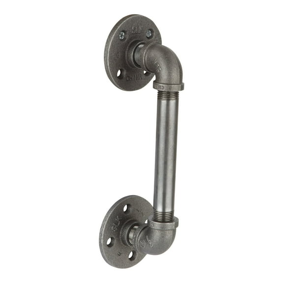 Pipe Decor 10.5 In Barn Gray Door Handle