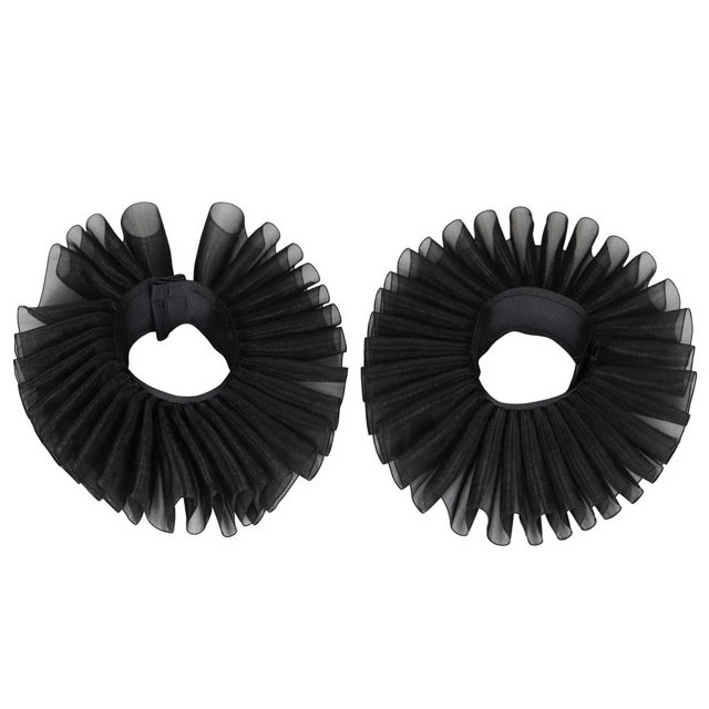 Minnieouse Collares de cuello con volantes con 2 cintas transpirable estilo Vintage desmontable banquete payaso gargantillas adultos Cosplay disfraz Prop Ropa, zapatos y accesorios Miscelánea Negro Minnieouse AP011826-01