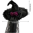 thumbnail image 4 of Hsqqdc Witch Hat Velvet Gothic Lace Pointed Hat for Lolita Halloween Party, 4 of 7