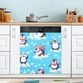 thumbnail image 5 of Coolnut Christmas Penguin Dishwasher Magnet Cover, Kitchen Refrigerator Cover Decal Decorative Washing Machine Door Panel, 23"x 26", 5 of 6