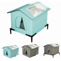 Winter Strays Cats Shelter Nest Waterproof Large Space Cats Tent for Outdoor Use - (Sky Blue, S)