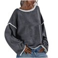 thumbnail image 2 of Puntoco-suéter de punto de manga larga para mujer, suéter informal holgado de talla grande, suéter de cuello redondo, liquidación de Navidad Puntoco Puntoco-2650, 2 of 6