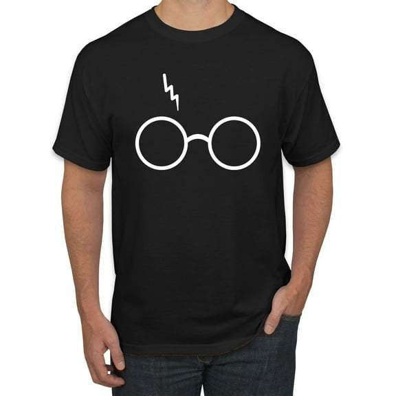 Wild Bobby, Wizard Glasses Scar, Pop Culture, Men Graphic Tee, Black, Small