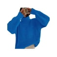 thumbnail image 2 of Women'S Thick Sweater, Warm and Loose, Basic Knitted Pullover for the Office Sapphire L, 2 of 5