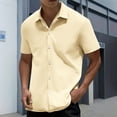 thumbnail image 3 of LODIENY Mens Short Sleeve Dress Shirts Wrinkle Free Casual Stretch Button Down Business Shirts Summer Untucked Dress Shirt Wedding Prom Tops Khaki M, 3 of 7