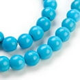 thumbnail image 3 of 1 Strand Turquoise Beads Strands Dyed Round Deep Sky Blue 8mm Hole: 1mm about 50pcs/strand 15.35 inch, 3 of 3
