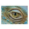 thumbnail image 2 of Reptile Cutting Board, Graphic of Creepy Eye of Iguana with Colorful Details in Skin Tropical Theme Print, Decorative Tempered Glass Cutting and Serving Board, Small Size, Multicolor, by Ambesonne, 2 of 5