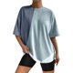 thumbnail image 1 of Gibobby Casual Playera de Manga Corta para Mujer Camiseta manga corta con cuello redondo y hombros caídos para mujer, camiseta informal verano a la moda, con estamp(Gris,XL), 1 of 3