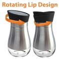 thumbnail image 2 of Stainless Steel Salt & Pepper Shakers Glass Bottom Rotating Cover Spice Sugar, 2 of 4