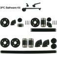 thumbnail image 3 of Industrial Pipe Bathroom Hardware Fixture Set, 3 Piece Kit Includes Robe Hook, 9 Inch Towel Bar and Toilet Paper Holder, Heavy Duty DI tyle, Modern Chic Electroplated Black Finish, 3 of 7
