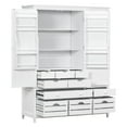thumbnail image 6 of WARMMUSE Pantry Cabinet, 56'' Kitchen Pantry Storage Cabinet with 10 Drawers, 8 Door Shelves, 4 Pull-Out Trays, and Adjustable Shelves, Gray, 6 of 10