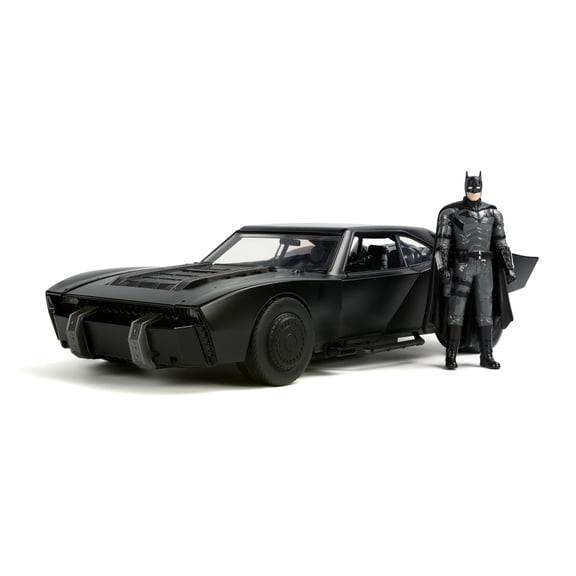 DC Comics The Batman 1:18 Batmobile with Lights Die-Cast Car & 3.75" Batman Action Figure