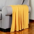 thumbnail image 3 of HomeRoots 549063 King Size Gold Cotton Basketweave Geometric Blanket, 3 of 5