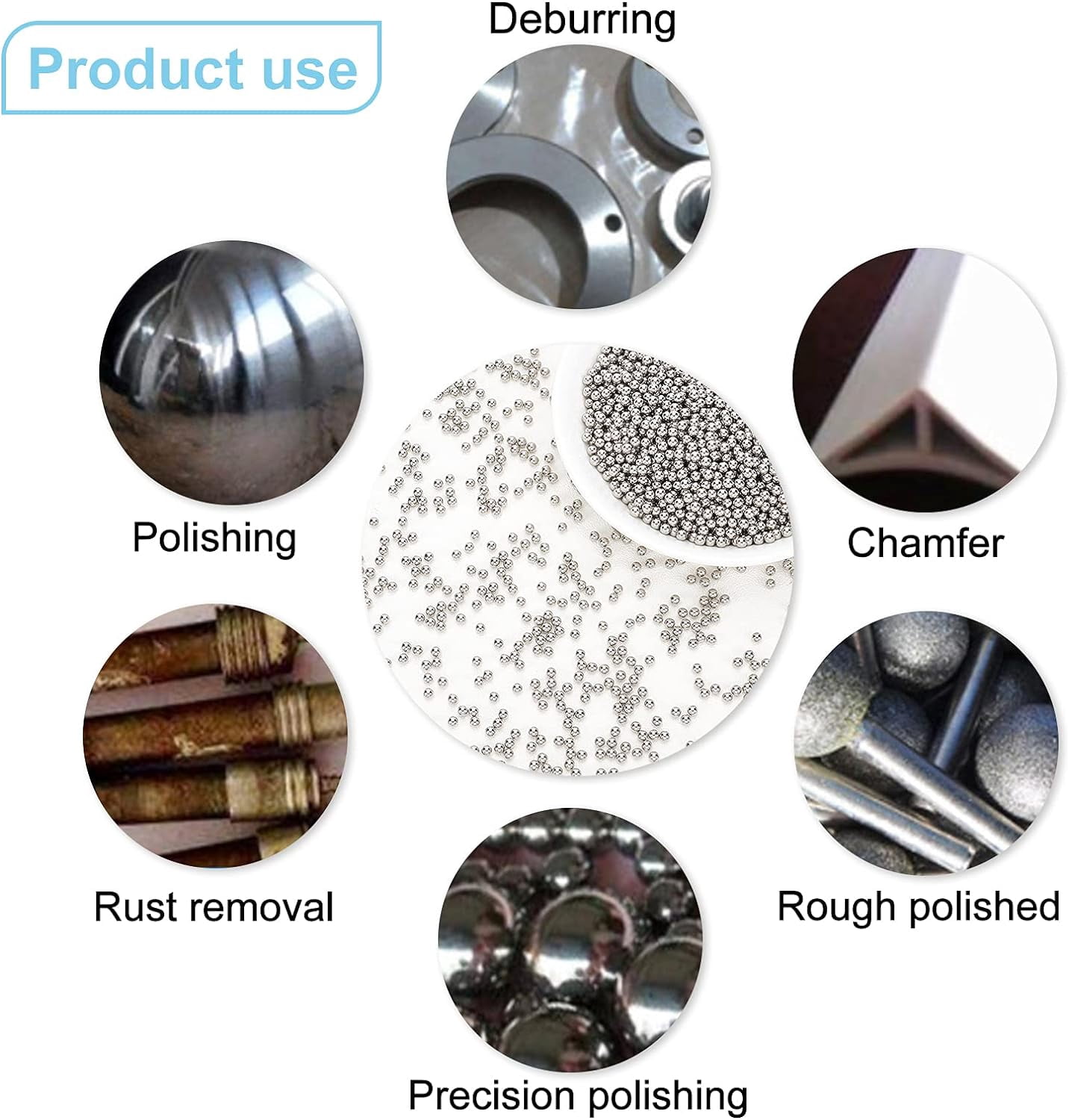 5500Pcs Stainless Steel Polished Beads 3mm Round Tumbling Media Pins Burnishing Media Shot for Rust Removal Rough Polishing Precsion Polishing Jewelry Polishing DIY Stainless Steel Color