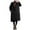 Black ④, variant on Women's 2025 Fall Winter Causal Solid Geometric Corrugated Sutures Hooded Long Jackets Coats Snap Button Up Outerwears with Pockets